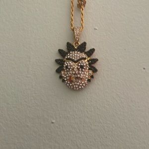 “Rick & Morty” pendant with chain gold🔥🔥🔥